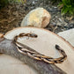 Handcrafted Rustic Bronze Braided Cuff Bracelet - Adjustable Bronze Jewelry