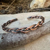 Handcrafted Rustic Copper Braided Cuff Bracelet - Adjustable Copper Jewelry