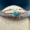 Kingman Turquoise Bezel Cuff Bracelet - Adjustable Antique Copper Design