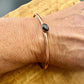 Onyx Bezel Cuff Bracelet | Antique Copper Adjustable Design