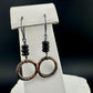 Handcrafted Copper & Sterling Silver Earrings with Onyx Gemstone - Mixed Metal Design