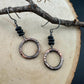 Handcrafted Copper & Sterling Silver Earrings with Onyx Gemstone - Mixed Metal Design