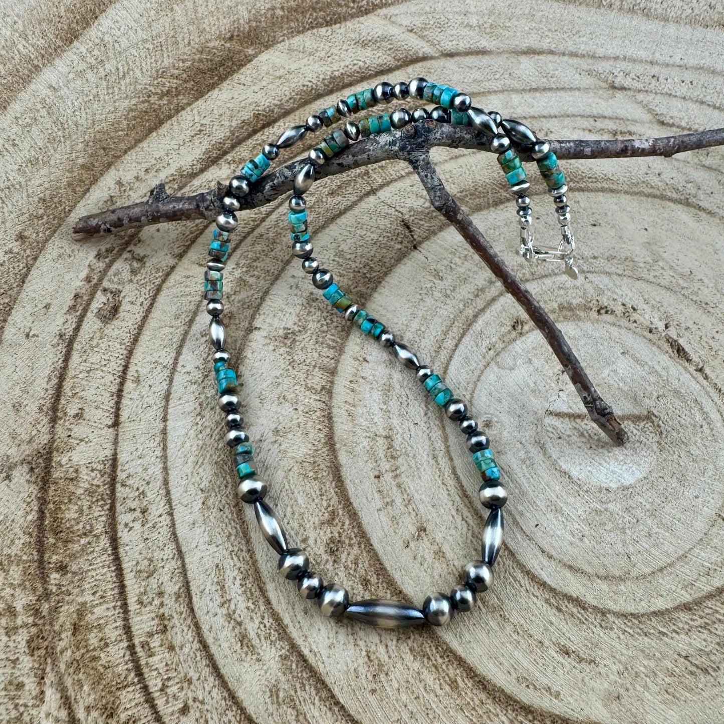 Turquoise Navajo Pearls Necklace – Southwestern Style Native Sterling Silver Jewelry