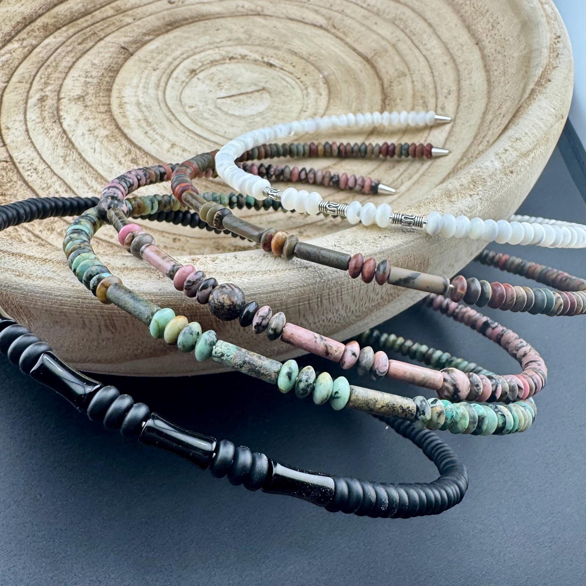 Boho African Turquoise Choker - Stylish Unique Memory Wire Design Necklace