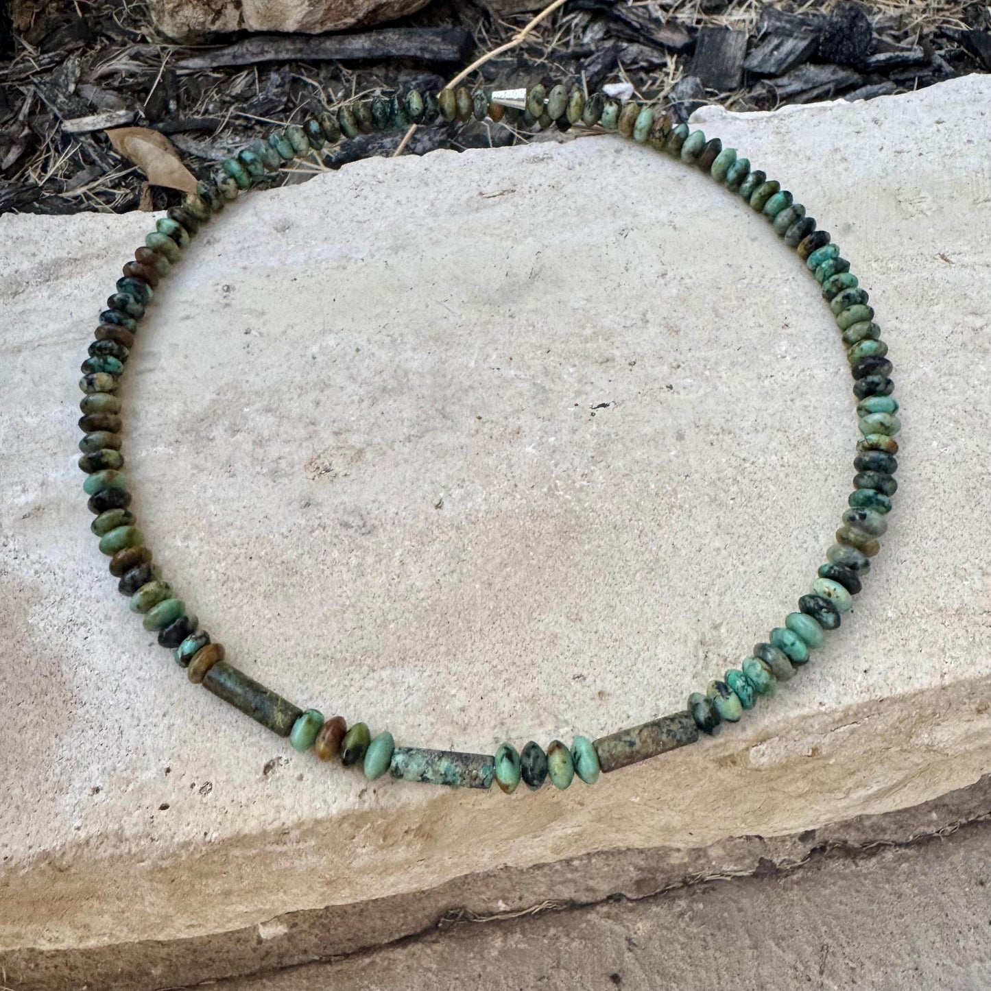 Boho African Turquoise Choker - Stylish Unique Memory Wire Design Necklace
