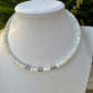 Elegant Memory Wire Choker Necklace with Mother of Pearl Gemstones