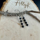 Navajo Pearl Earrings with Hematite & Onyx, Sterling Silver Gemstone Dangle Earrings