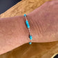 Kingman Turquoise Wire Wrapped Bracelet with Sterling Silver Cable Chain