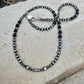Navajo Pearl & Black Onyx Necklace - Elegant Sterling Silver Gemstone Jewelry