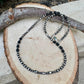 Navajo Pearl & Black Onyx Necklace - Elegant Sterling Silver Gemstone Jewelry