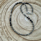 Navajo Pearl & Black Onyx Necklace - Elegant Sterling Silver Gemstone Jewelry