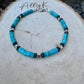 Kingman Turquoise & Black Onyx Bracelet – Sterling Silver Evil Eye or Feather Accents