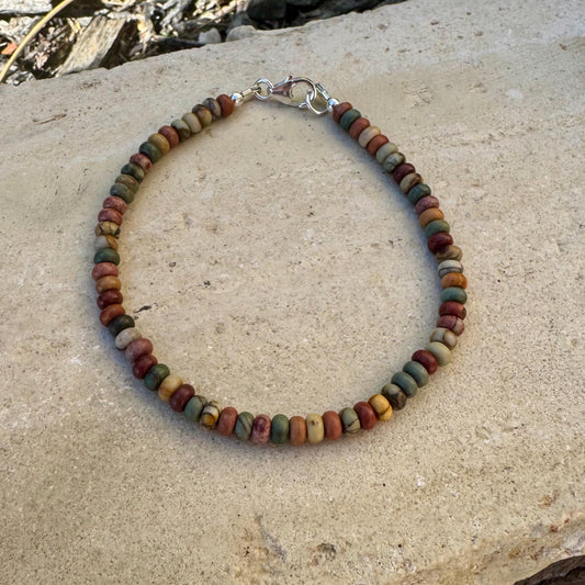 Picasso Red Creek Jasper Bracelet – Gemstone Beaded Bracelet | Stackable Artisan Jewelry