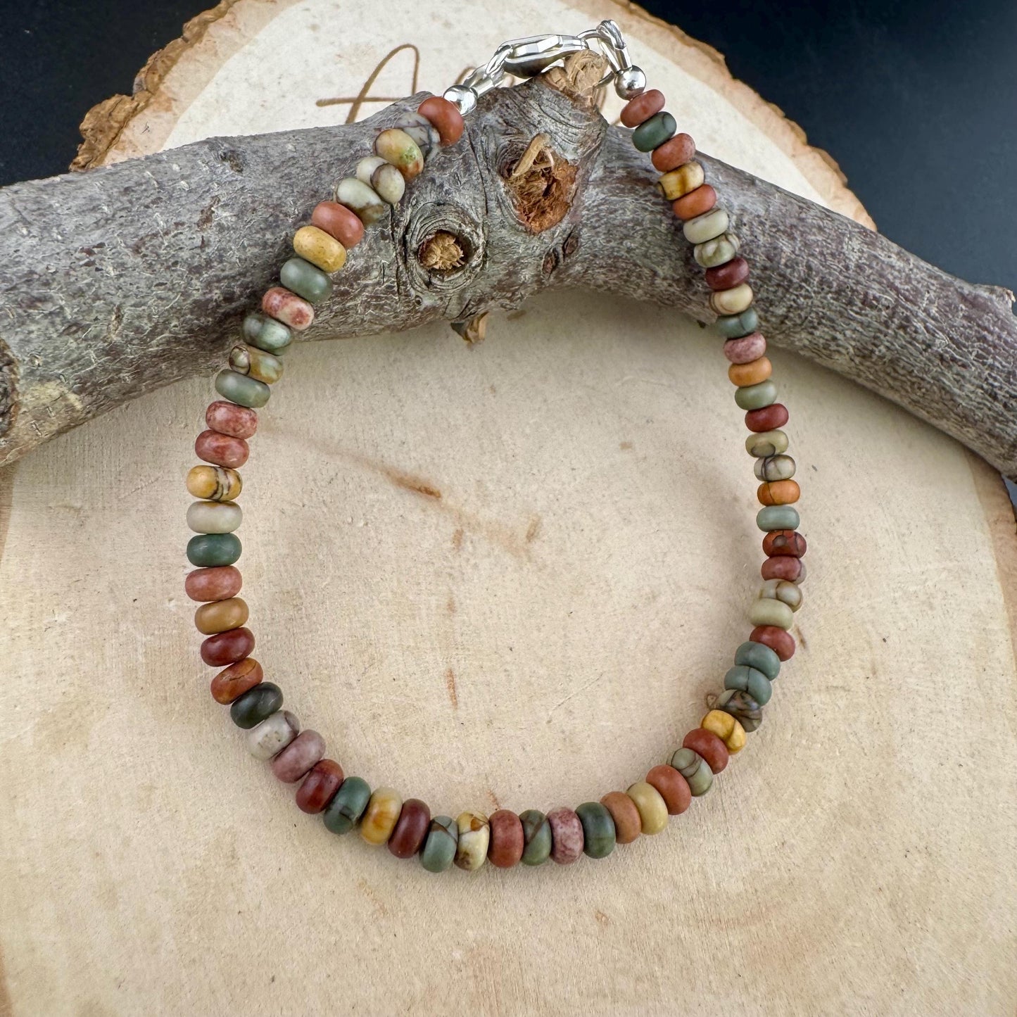 Picasso Red Creek Jasper Bracelet – Gemstone Beaded Bracelet | Stackable Artisan Jewelry