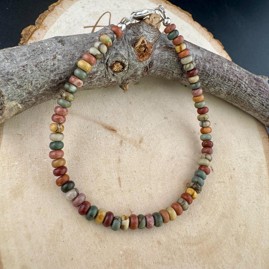 Picasso Red Creek Jasper Bracelet – Gemstone Beaded Bracelet | Stackable Artisan Jewelry