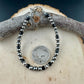 Navajo Pearl Onyx Bracelet, Sterling Silver Gemstone Beaded Bracelet
