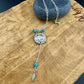 Vintage Indian Head Buffalo Nickel Lariat Necklace with Royston Turquoise on Sterling Silver