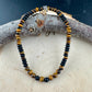 Black Onyx and Tiger's Eye Stretch Bracelet - Unisex Natural Gemstone Jewelry