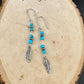 Rustic Sterling Silver Dangle Earrings with Kingman Turquoise & Navajo Pearls