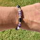 Amethyst & Onyx Sterling Silver Stretch Bracelet | Natural Gemstone Jewelry