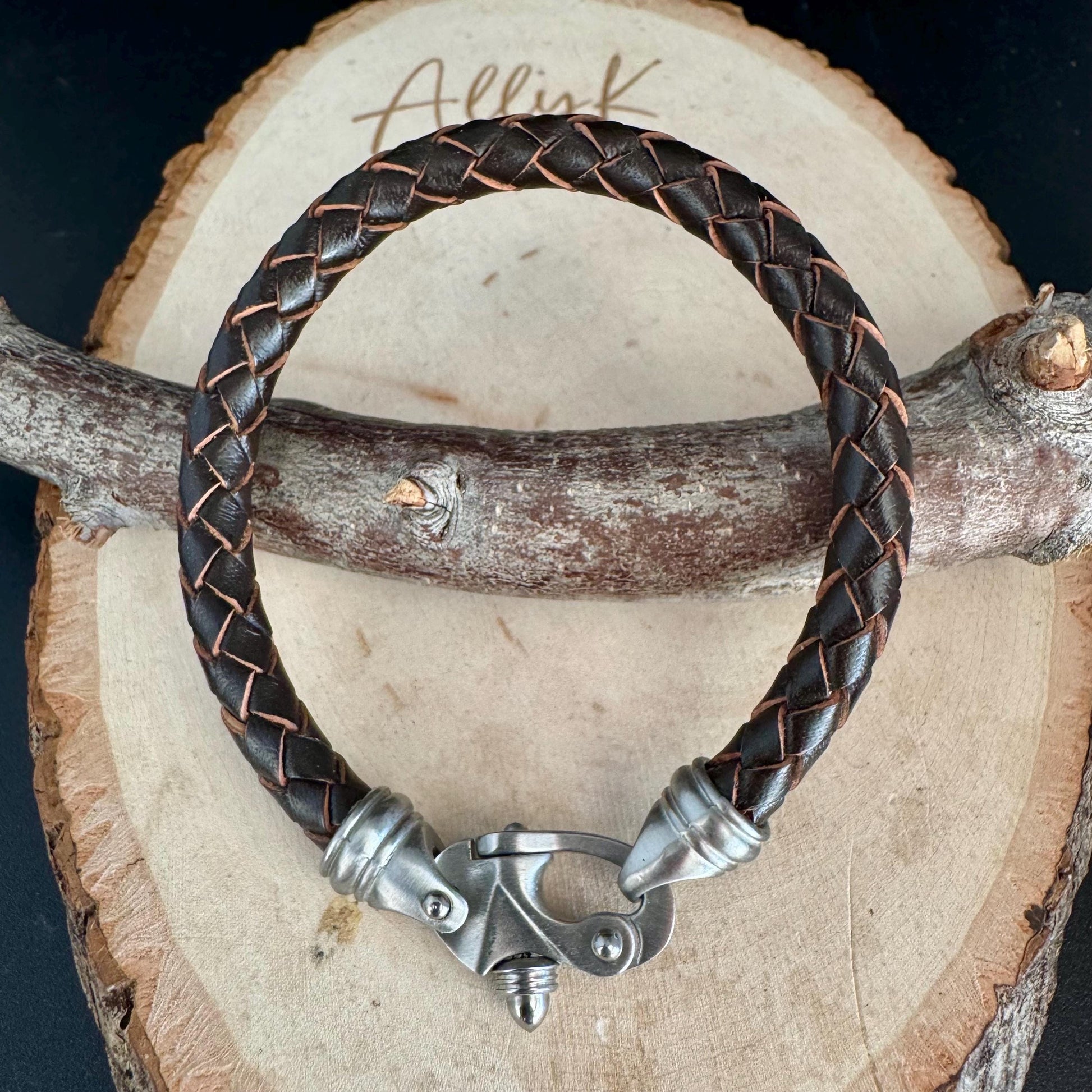 Mariner’s Clasp Leather Bracelet – Nautical Soul | Bolo Braided Cord + Stainless Steel Grit