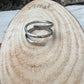 Handcrafted Textured Double Bypass Sterling Silver Ring - Modern Coil Design