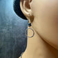 Elegant Onyx Dangle Earrings in Sterling Silver with Circle Design