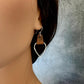Leather Teardrop Earrings - Sterling Silver Hammered Design in Black or Dark Brown
