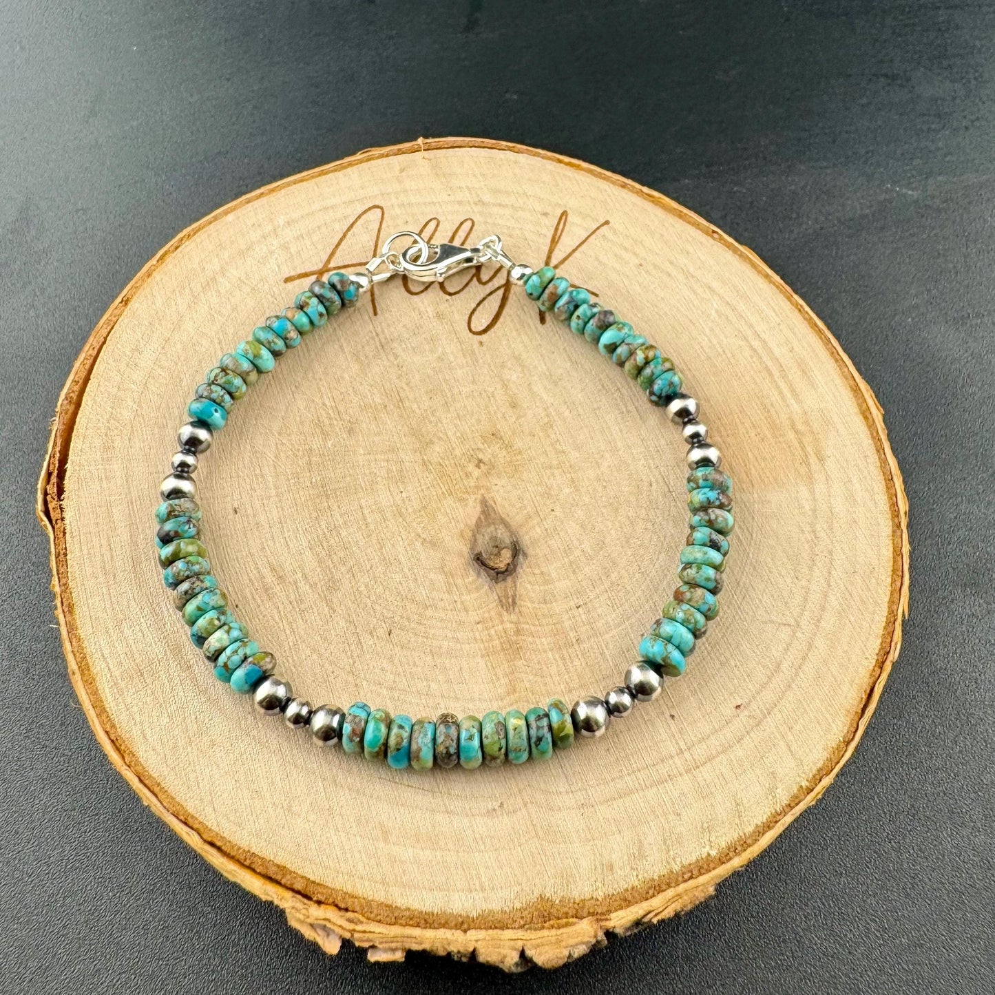 Turquoise & Navajo Pearl Bracelet - Sterling Silver Southwestern Jewelry