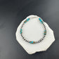 Sterling Silver Navajo Pearl & Kingman Turquoise Bracelet- Blue Green Brown