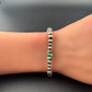 Sterling Silver Navajo Pearl & Kingman Turquoise Bracelet- Blue Green Brown