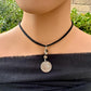 Indian Head Buffalo Nickel Necklace on Deerskin Lace with White Buffalo Gemstone