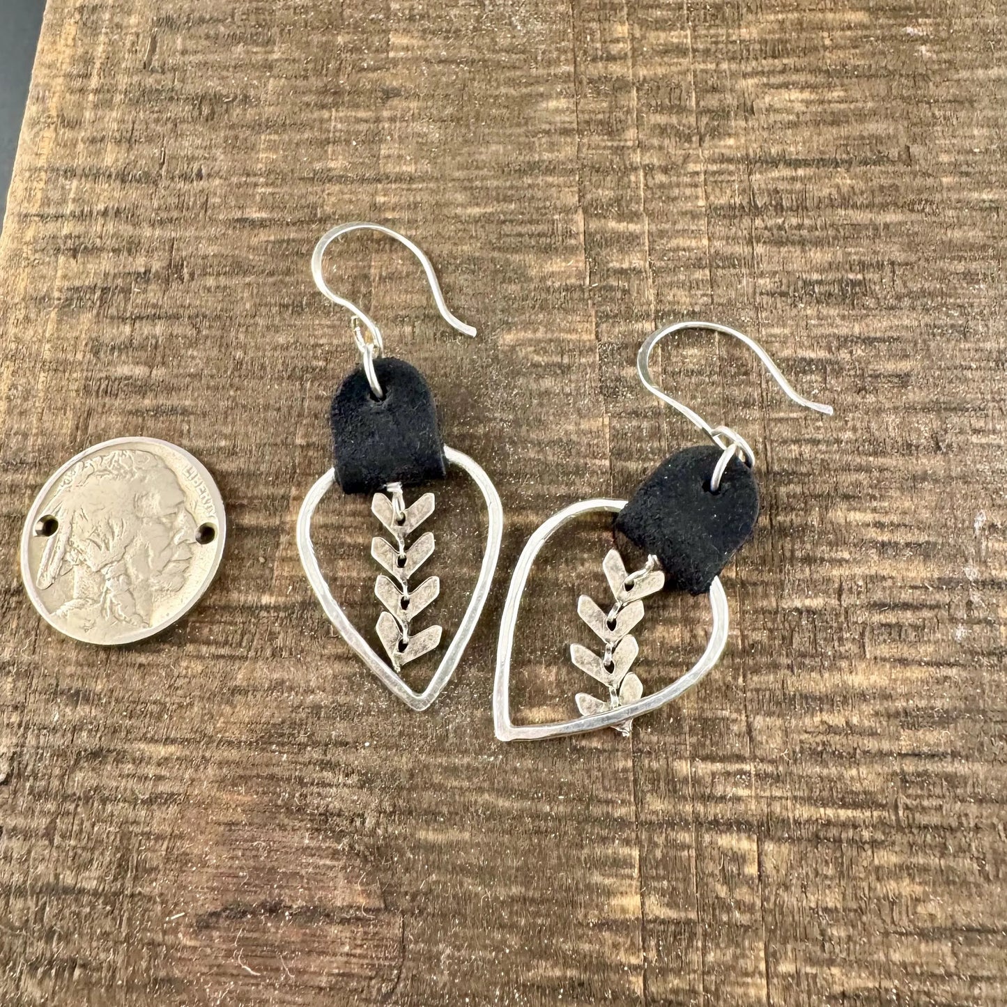 Chevron Chain Leather Earrings - Sterling Silver Boho Chic Accessories