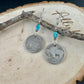 Indian Buffalo Nickel Earrings with Royston Turquoise & Navajo Pearl Accents