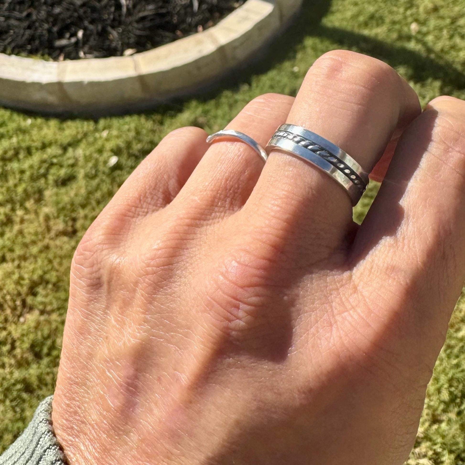 Sterling Silver 5mm Rope Band Ring - Unique Jewelry Gift