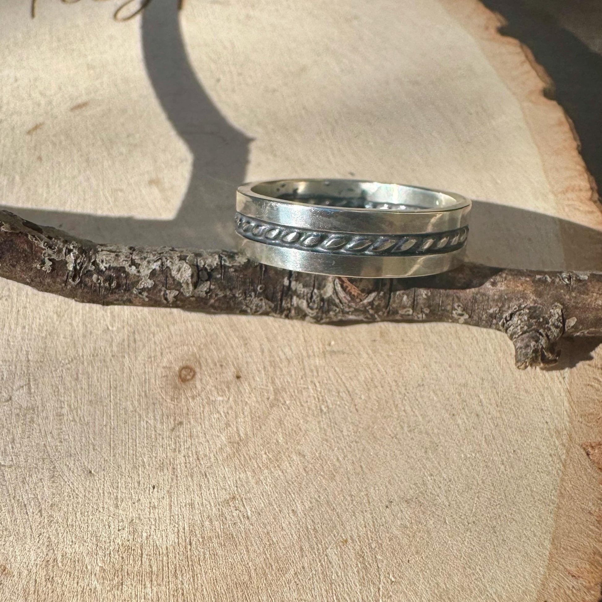 Sterling Silver 5mm Rope Band Ring - Unique Jewelry Gift