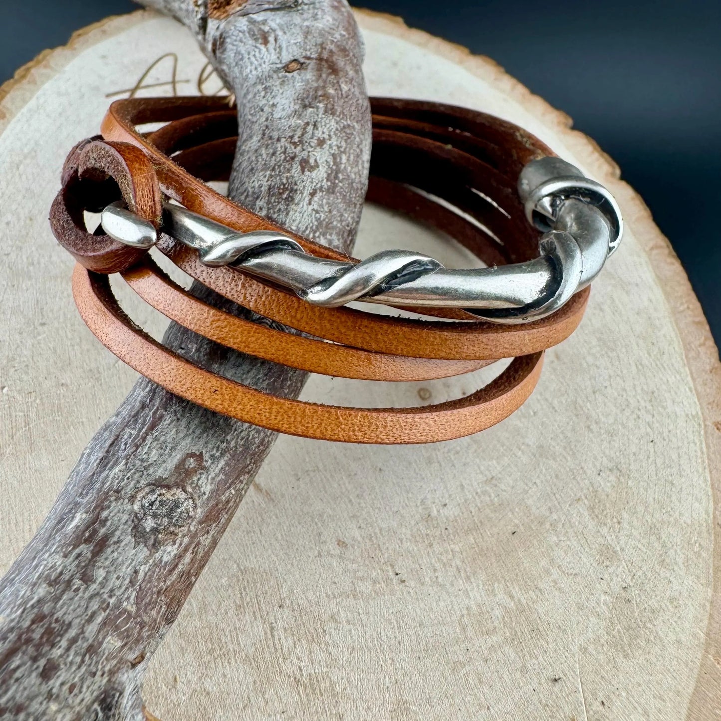 Multi Wrap Leather Bracelet | Silver Half Cuff | Brown, Black & Saddle Options