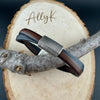 Leather bracelet with magnet closure, dark brown and black leather crossover / genuine leather bracelet