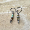 Navajo Pearl Turquoise Earrings, Sterling Silver Dangle Drop Earrings