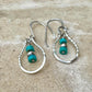 Handcrafted Turquoise Teardrop Earrings with Navajo Pearls, Sterling Silver