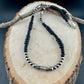 Navajo Pearl & Black Onyx Necklace - Elegant Sterling Silver Heishi Gemstone Jewelry