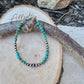 Kingman Turquoise & Navajo Pearl Bracelet - Sterling Silver Round Gemstone Jewelry