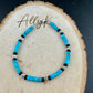 Kingman Turquoise & Black Onyx Bracelet – Sterling Silver Evil Eye or Feather Accents