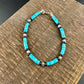 Kingman Turquoise & Black Onyx Bracelet – Sterling Silver Evil Eye or Feather Accents