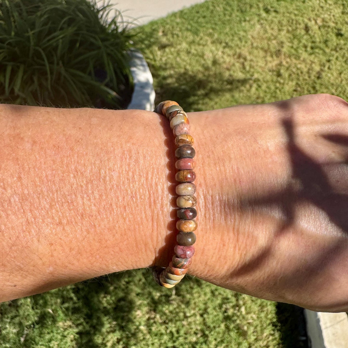 Picasso Jasper Bracelet – 6mm Red Creek Beads with Sterling | Stackable Boho Western Soul
