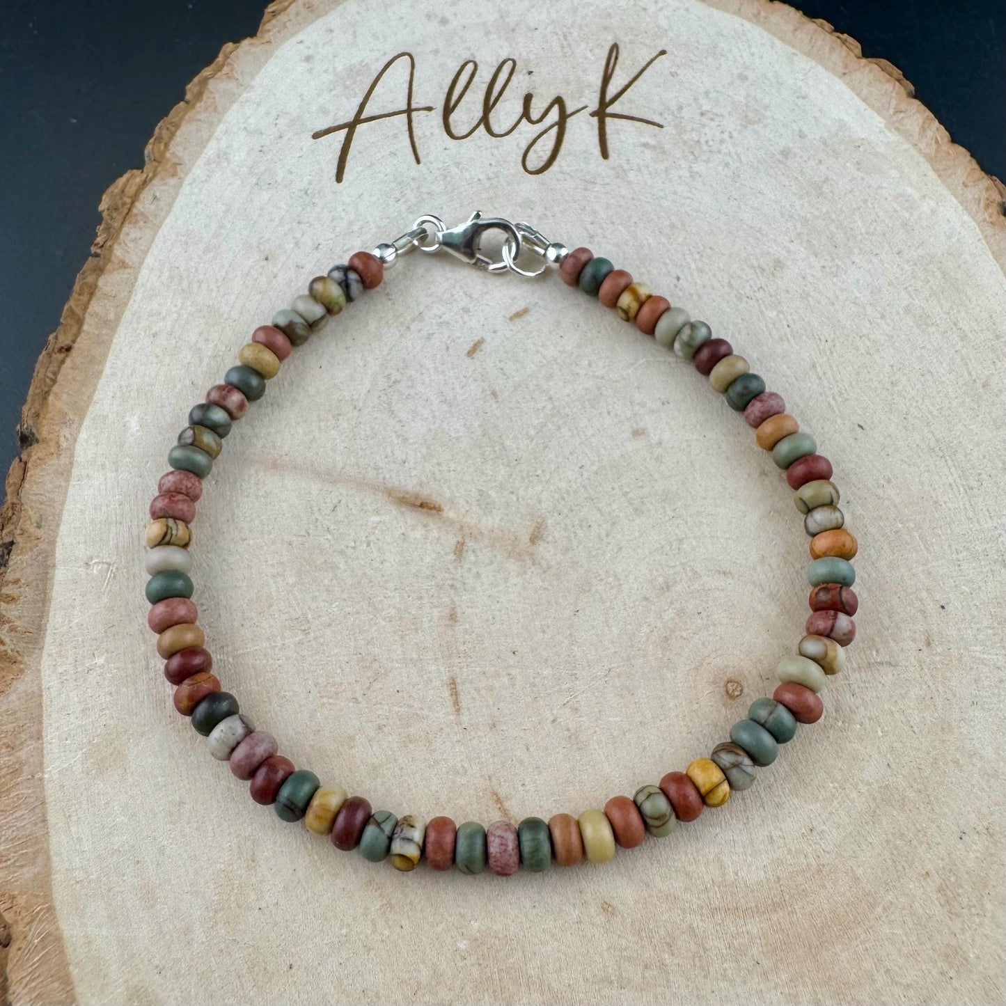 Picasso Red Creek Jasper Bracelet – Gemstone Beaded Bracelet | Stackable Artisan Jewelry