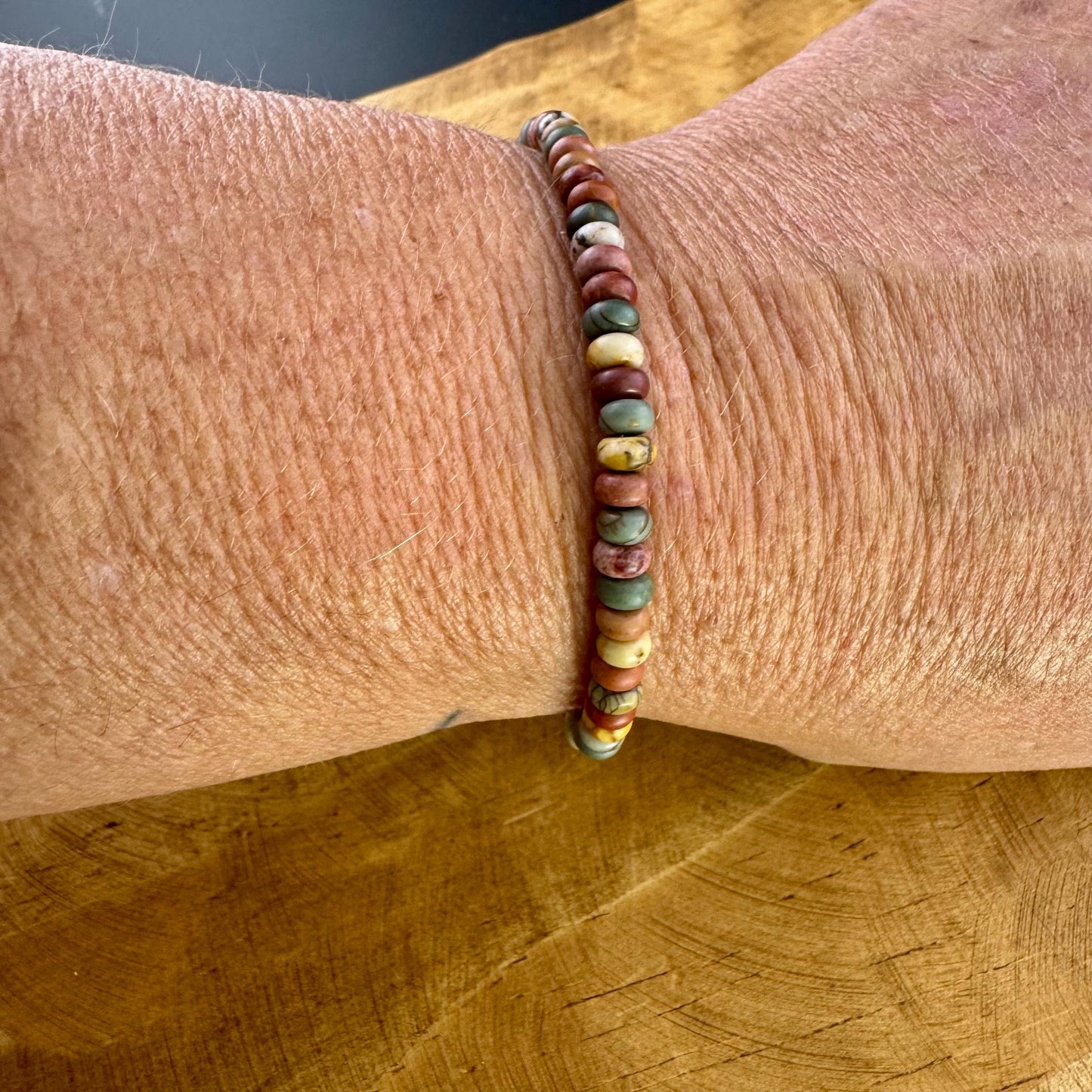 Picasso Red Creek Jasper Bracelet – Gemstone Beaded Bracelet | Stackable Artisan Jewelry