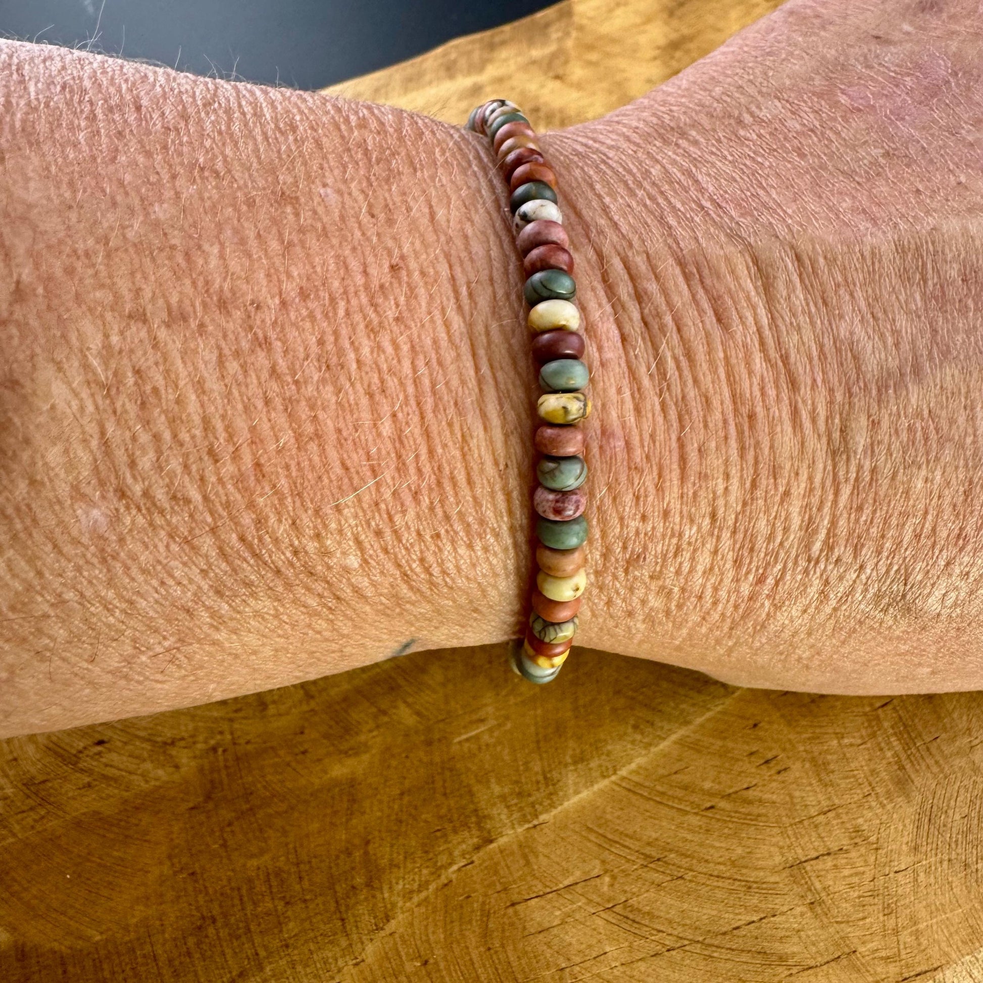 Picasso Red Creek Jasper Bracelet – Gemstone Beaded Bracelet | Stackable Artisan Jewelry