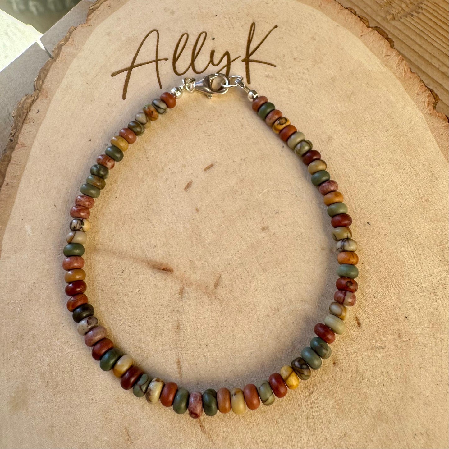 Picasso Red Creek Jasper Bracelet – Gemstone Beaded Bracelet | Stackable Artisan Jewelry