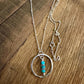 Arizona Turquoise Sterling Silver Necklace: Daisy Spacers, Circle Pendant